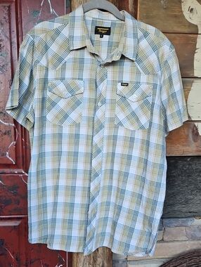 Seager Men's Short-Sleeve Plaid Button-Down Shirt Small